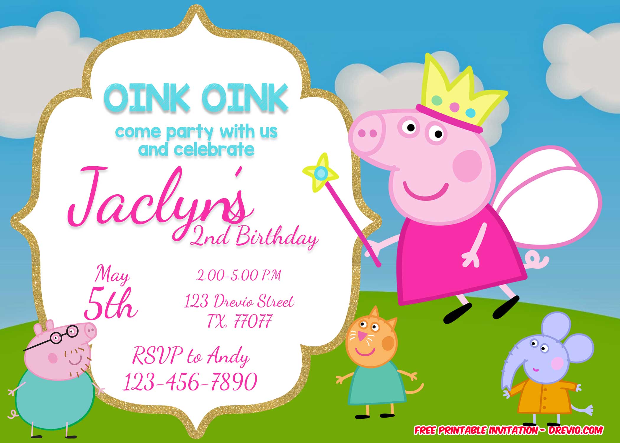 Free Printable Peppa Pig Party Invitations