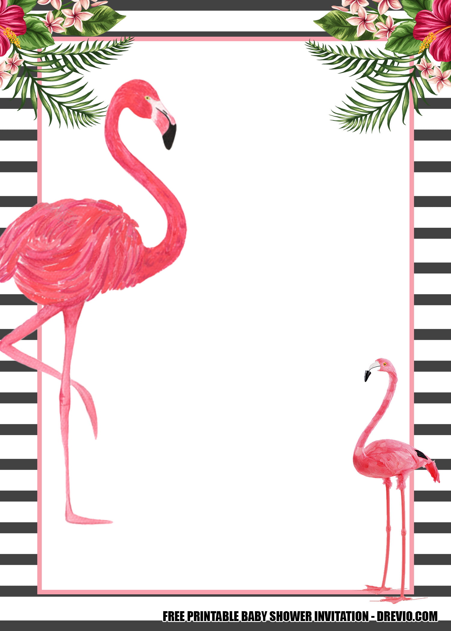 Free Flamingo Invitation Template Printable Templates