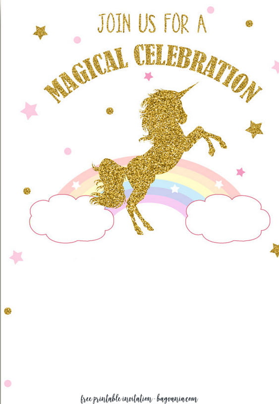 unicorn invitation template free download