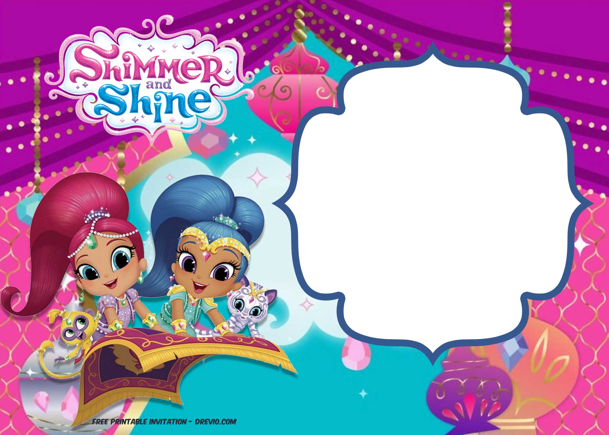 FREE Shimmer and Shine Invitation Template Download Hundreds FREE