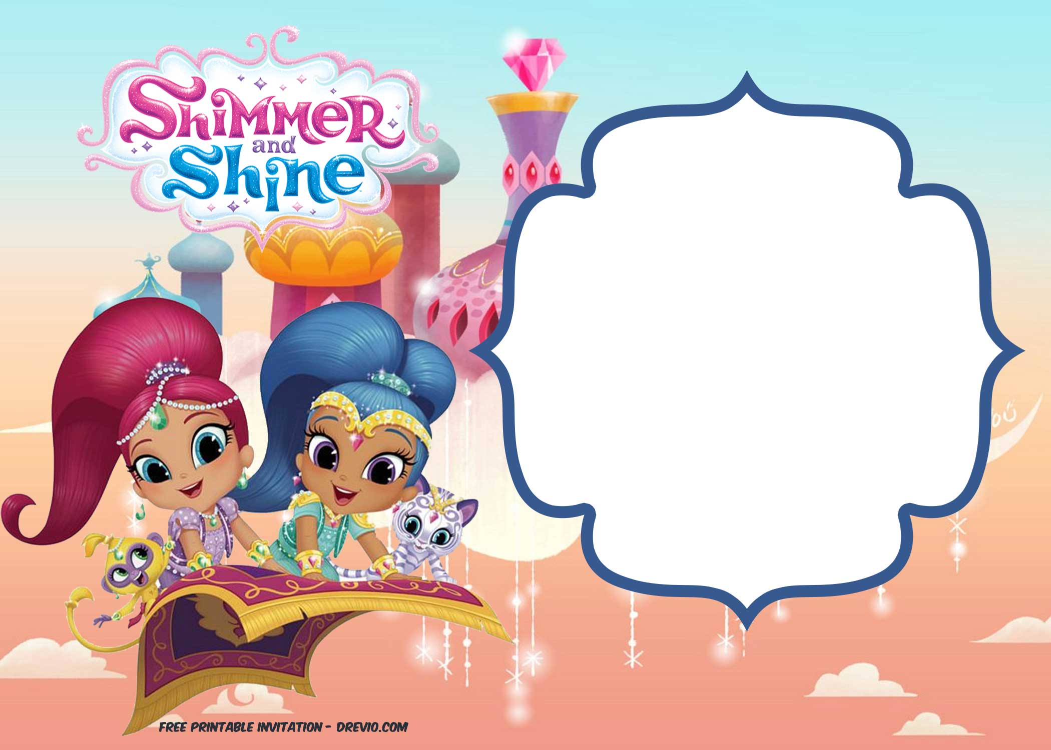 Free Shimmer And Shine Invitation Template Download Hundreds Free Printable Birthday Invitation Templates