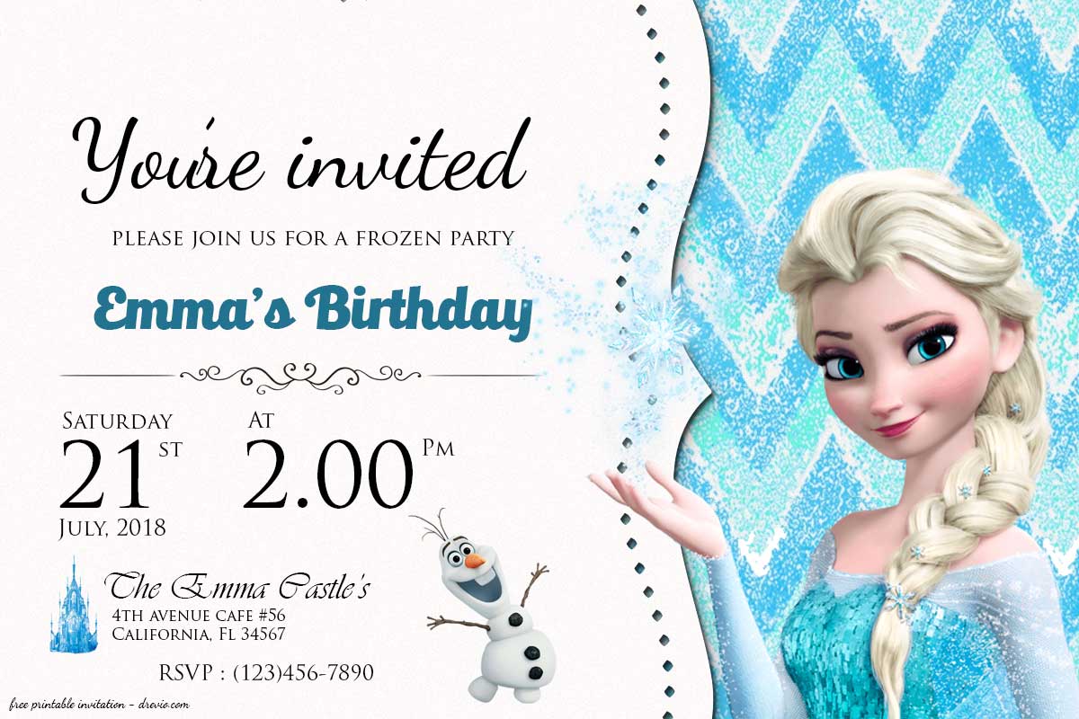 FREE Frozen Birthday Invitation Templates  Download Hundreds FREE Within Frozen Birthday Card Template