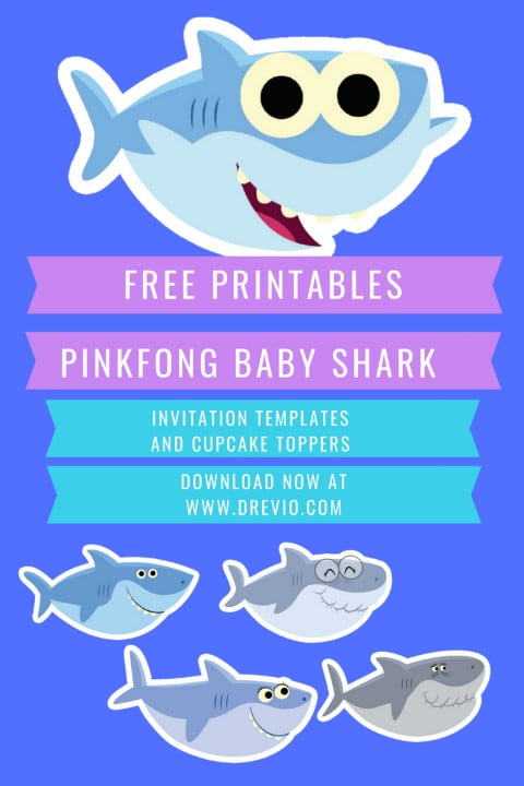 Printable Outline Baby Shark Clipart