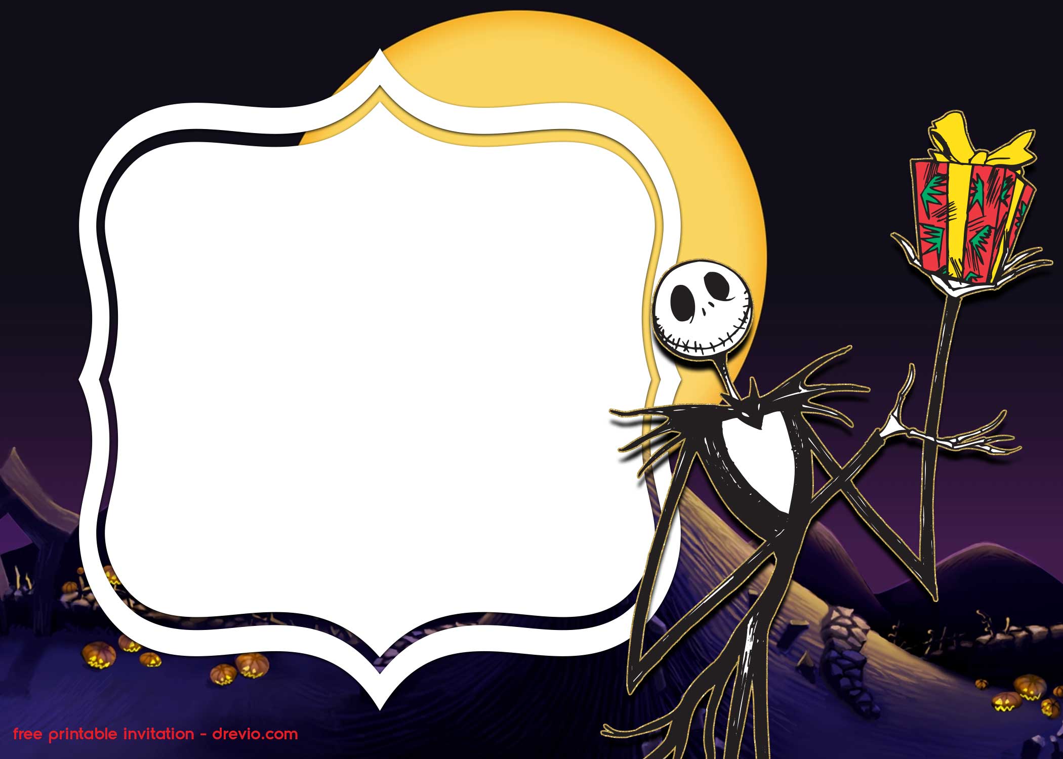 Free Printable Nightmare Before Christmas Invitation Template