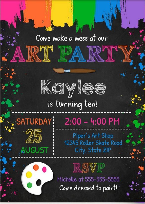 Free Printable Art Party Invitation Template Download Hundreds Free Printable Birthday Invitation Templates