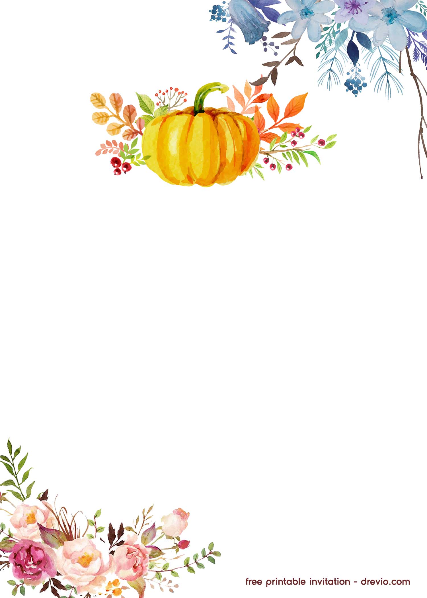 FREE Printable Pumpkin Birthday Invitation Template Download Hundreds