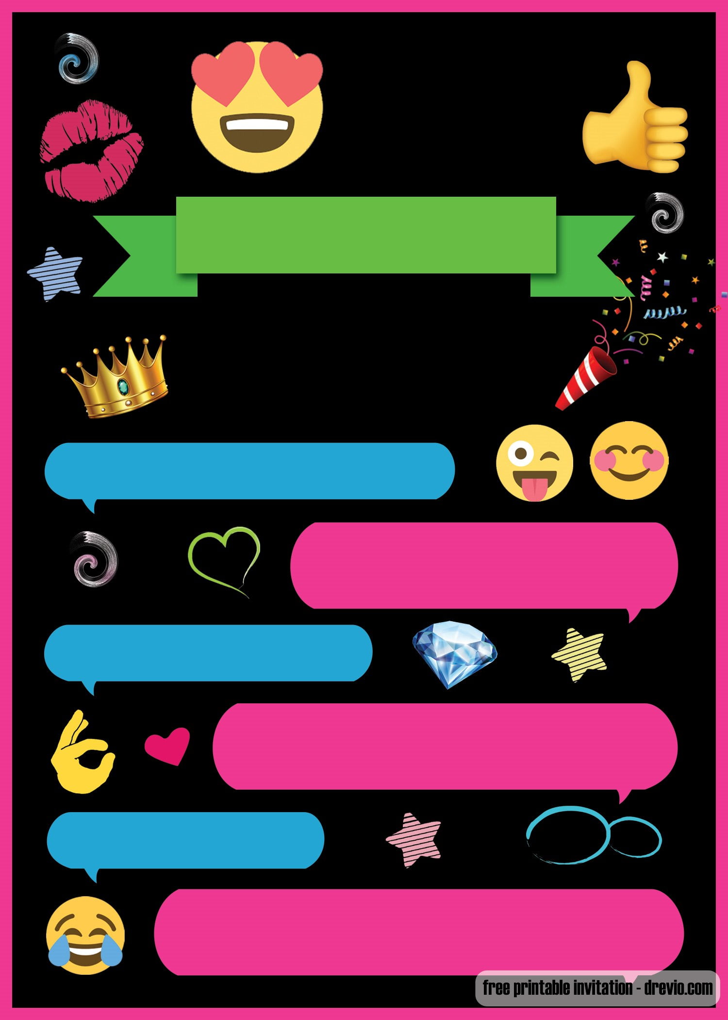 Emoji Party Invitations Free Printables