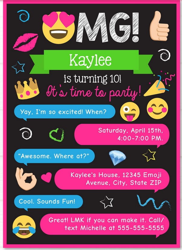Free Printable Emoji Birthday Party Invitations FREE PRINTABLE TEMPLATES