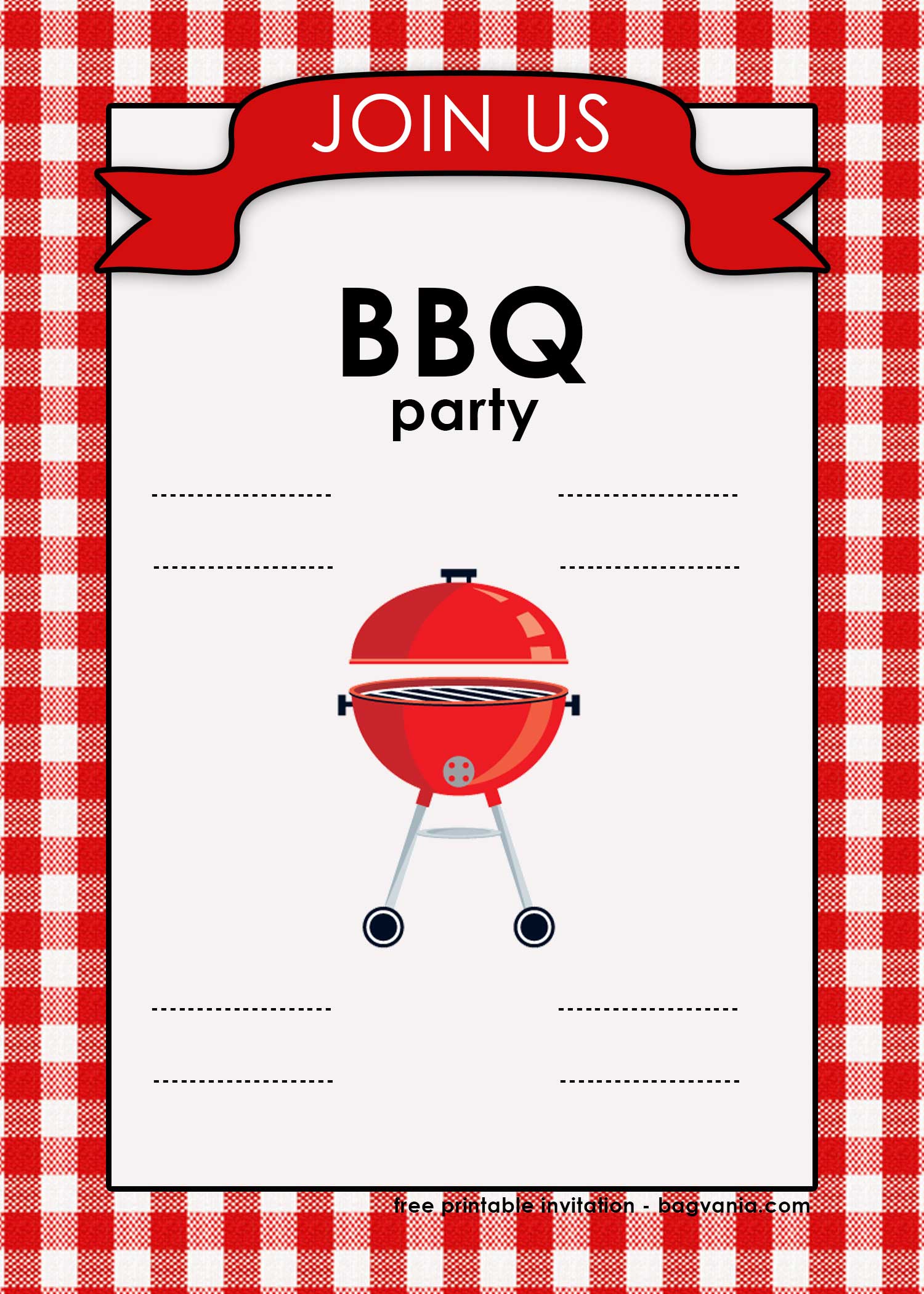 FREE Printable BBQ Invitation Template for Your Parties | Download