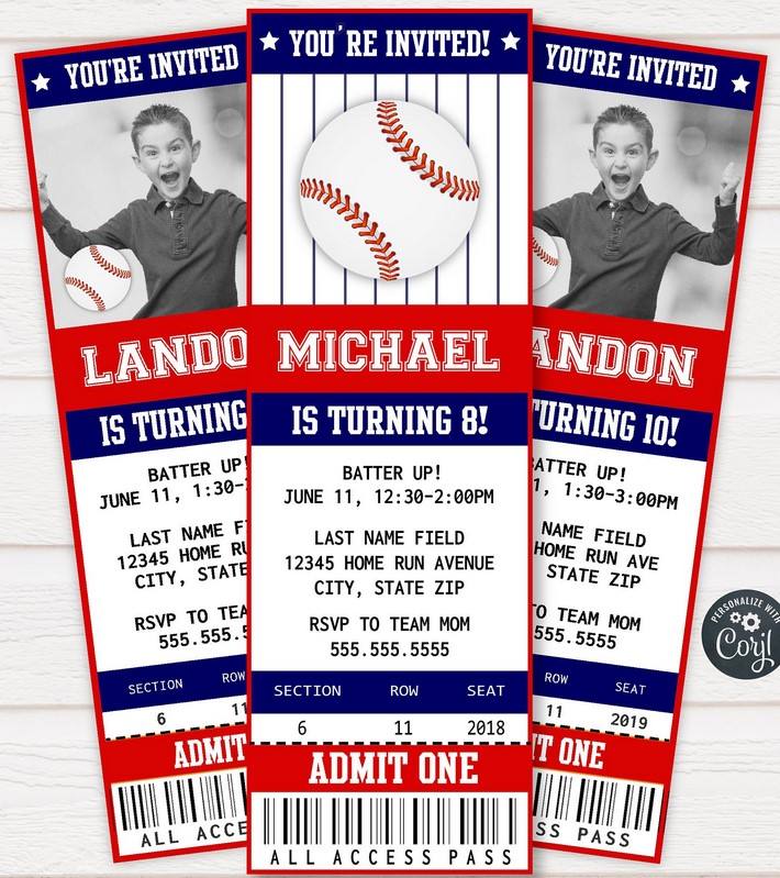 Free Printable Baseball Ticket Invitation Template Download Hundreds Free Printable Birthday Invitation Templates