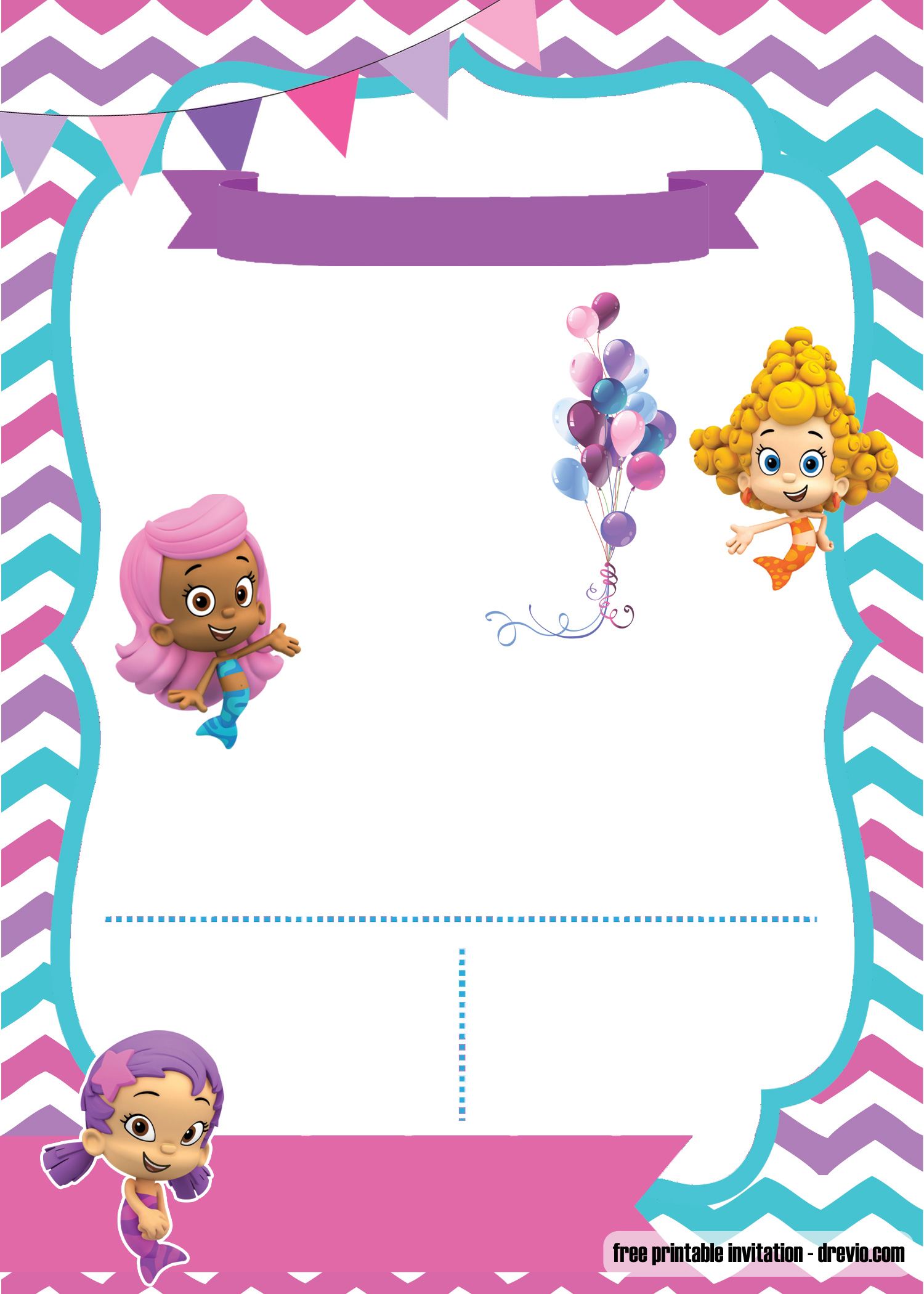 Bubble Guppies Invitation Template Free