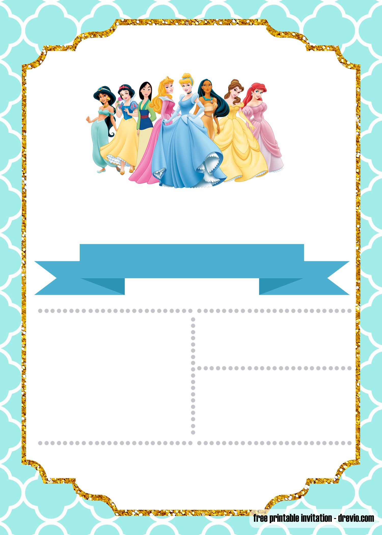 Disney Princess Invitation Template Free Printable Templates