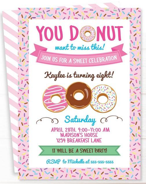 Free Printable Donuts Invitation Templates Download Hundreds Free Printable Birthday Invitation Templates