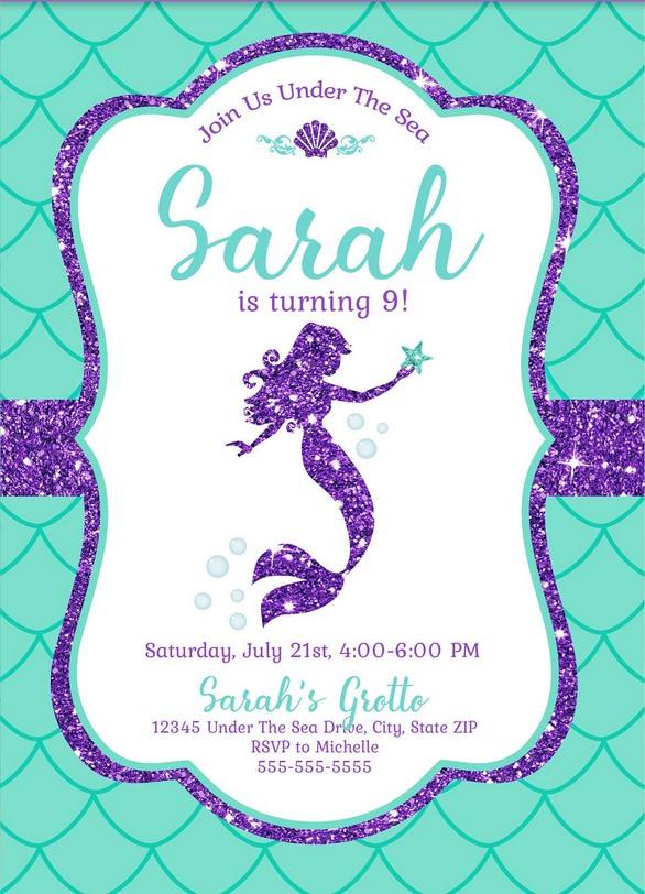 Free Printable Invitation Templates Mermaid Invitation