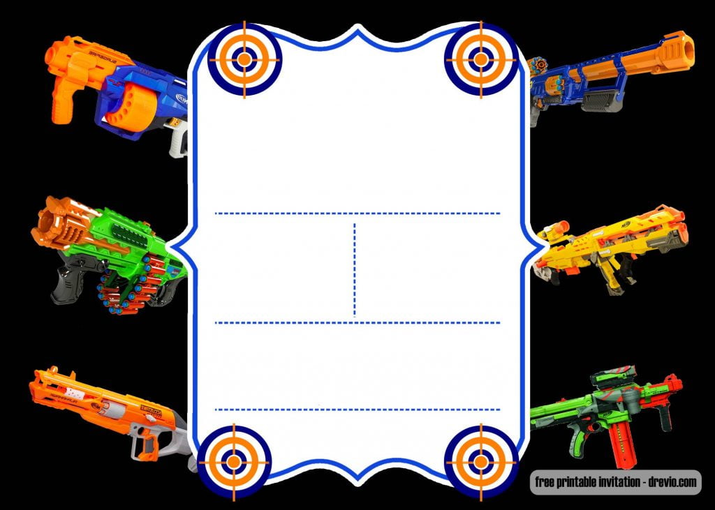 Nerf Gun Party Invitation Templates | | Download Hundreds FREE ...
