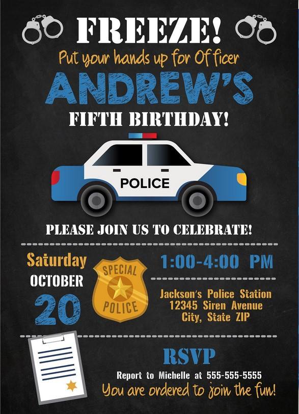 Free Printable Police Birthday Invitation Template Download Hundreds Free Printable Birthday Invitation Templates