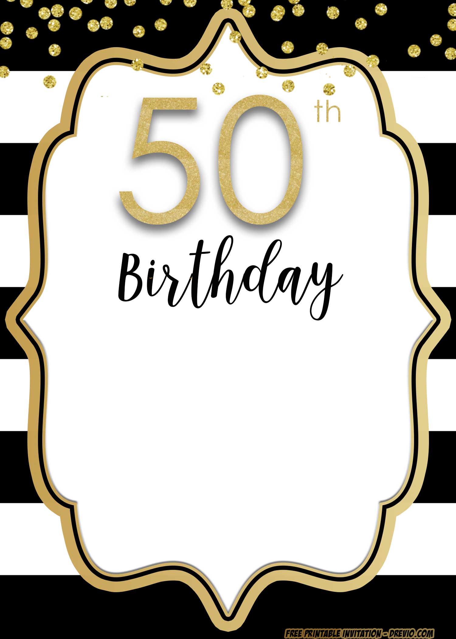 Adult Birthday Invitations Template for 50th years old and up! DREVIO
