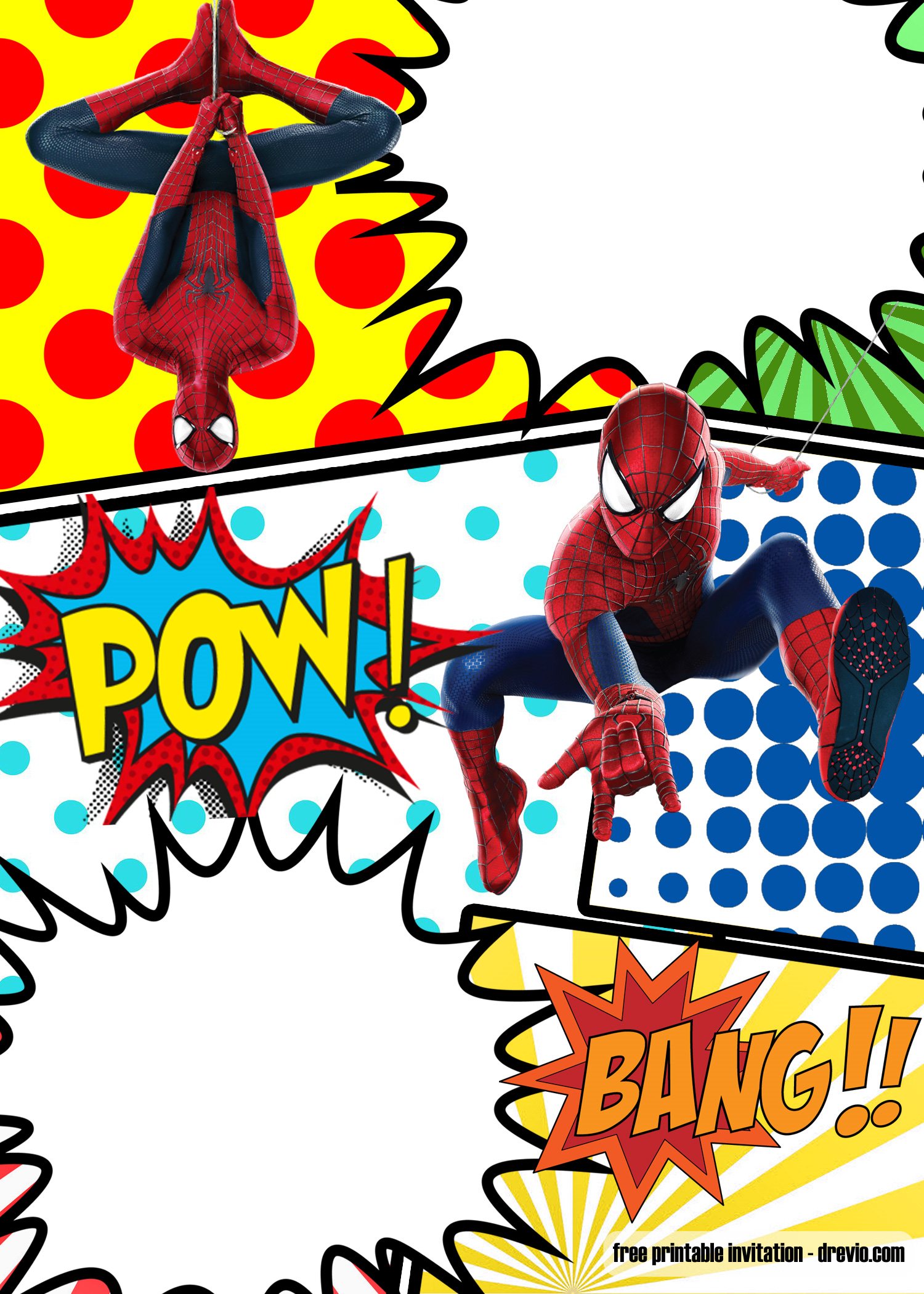 Free Marvel Spiderman Comic Style Invitation Template Download Hundreds Free Printable Birthday Invitation Templates