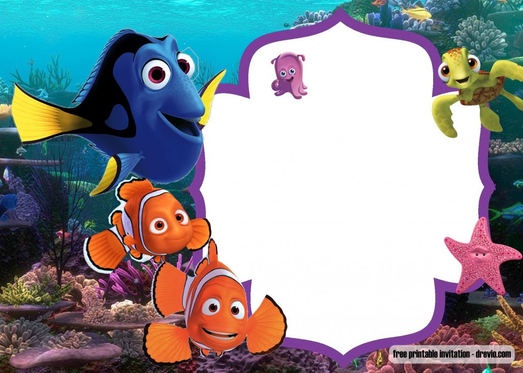 Blank Finding Nemo Invitations Template