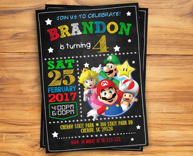 Free Printable Mario Invitation Template – FR…