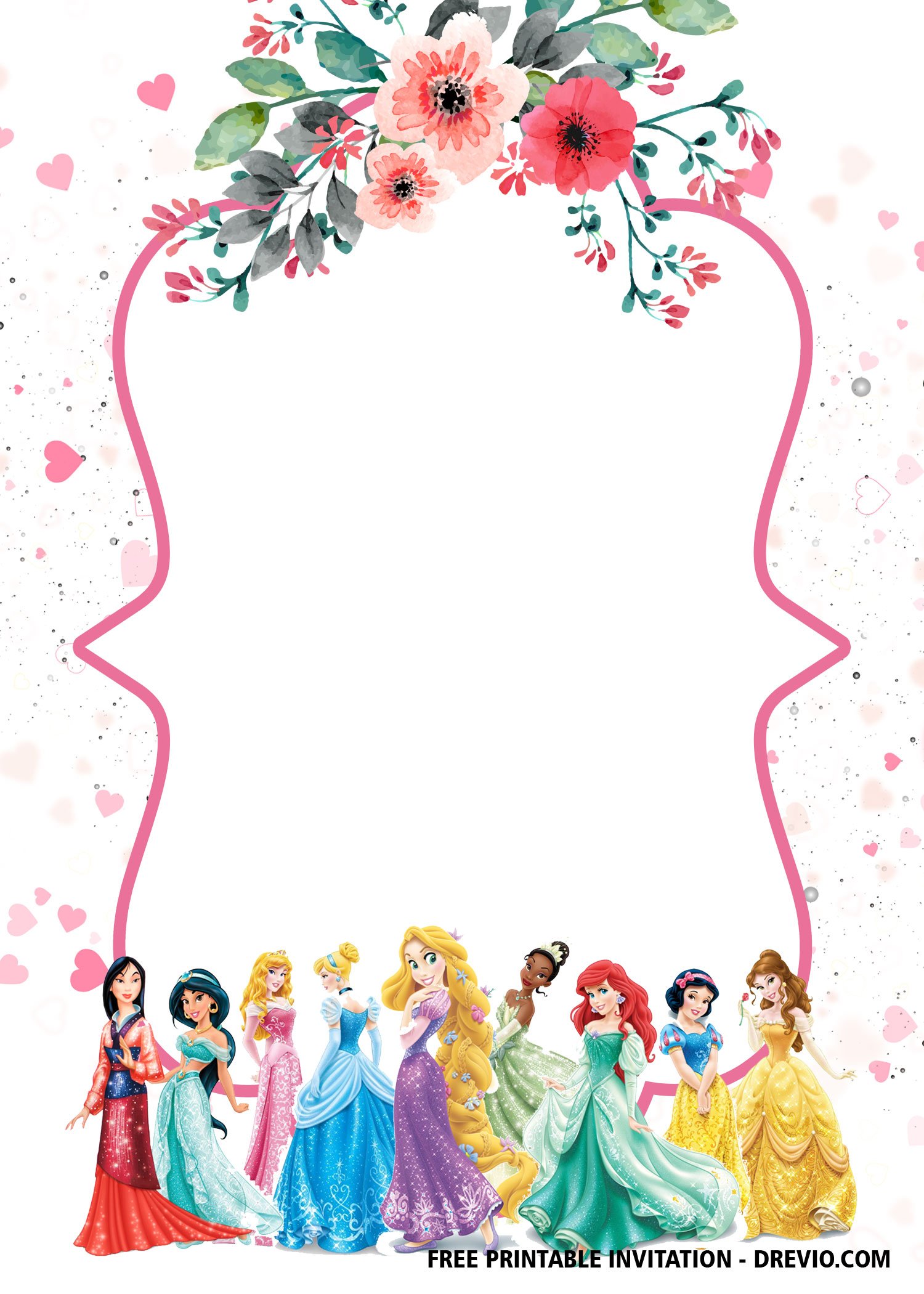 Free Disney Princess Invitation Template For Your Little Girls