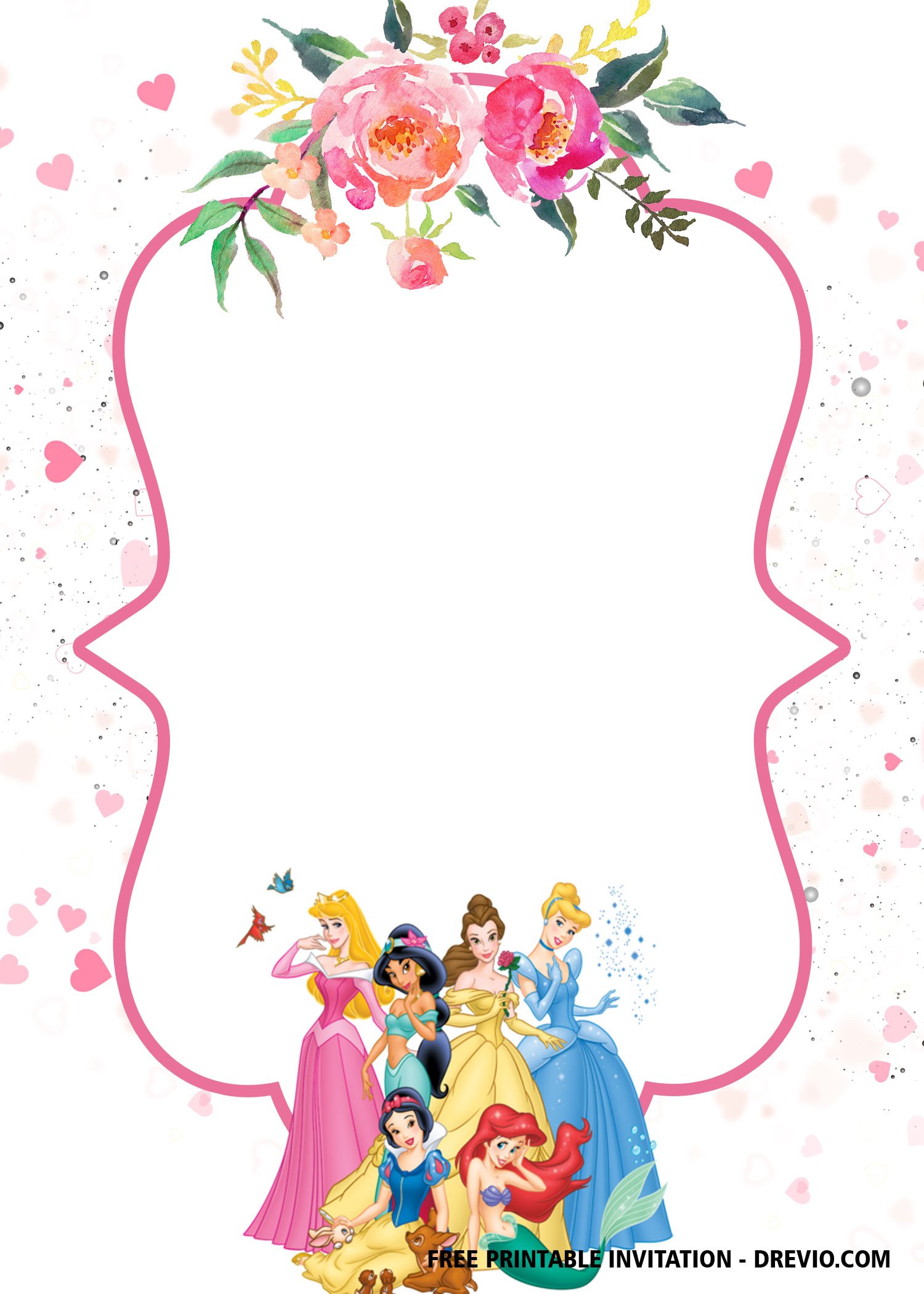 Free Disney Princess Invitation Template For Your Little Girls