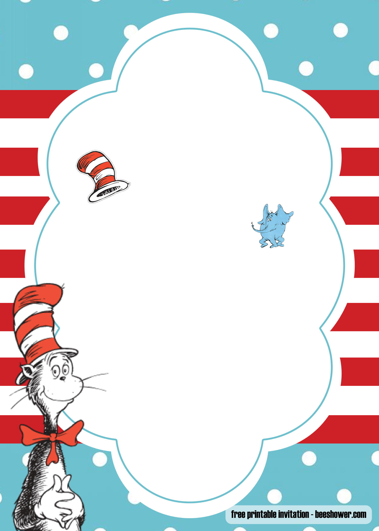 FREE Dr Seuss Template For Your Baby Shower Invitations DREVIO