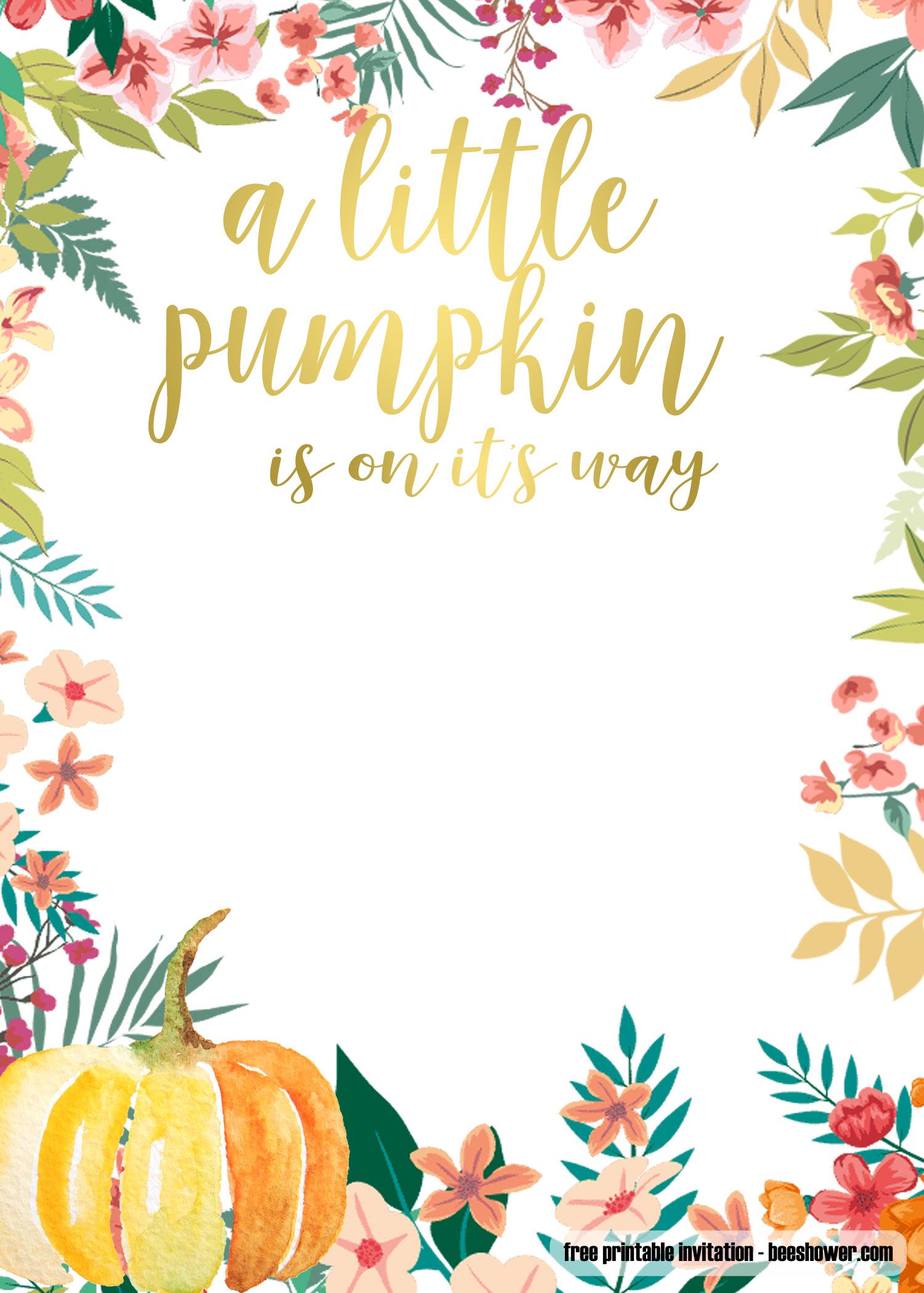FREE Printable Fall Baby Shower Invitations Templates FREE