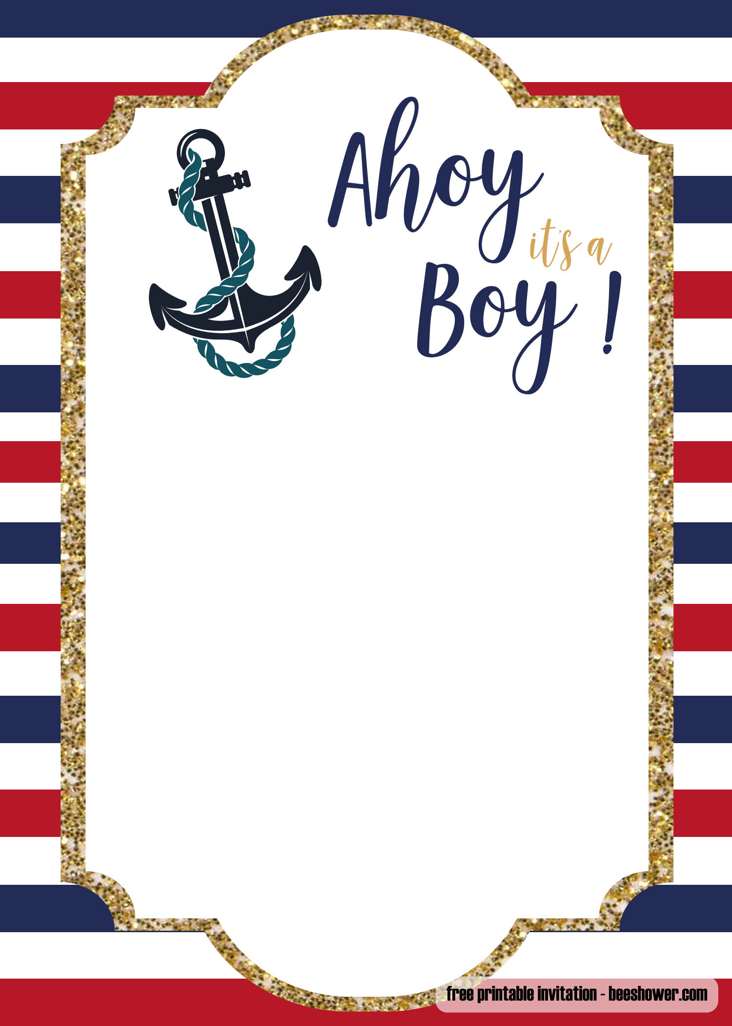 FREE Nautical Baby Shower Invitations Templates Download Hundreds 