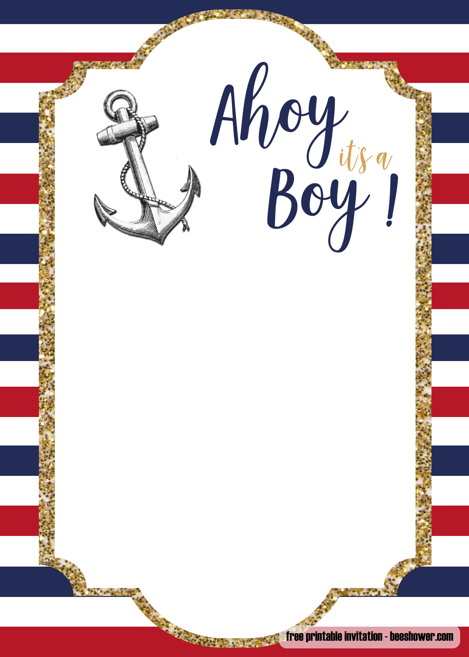 FREE Nautical Baby Shower Invitations Templates Download Hundreds 