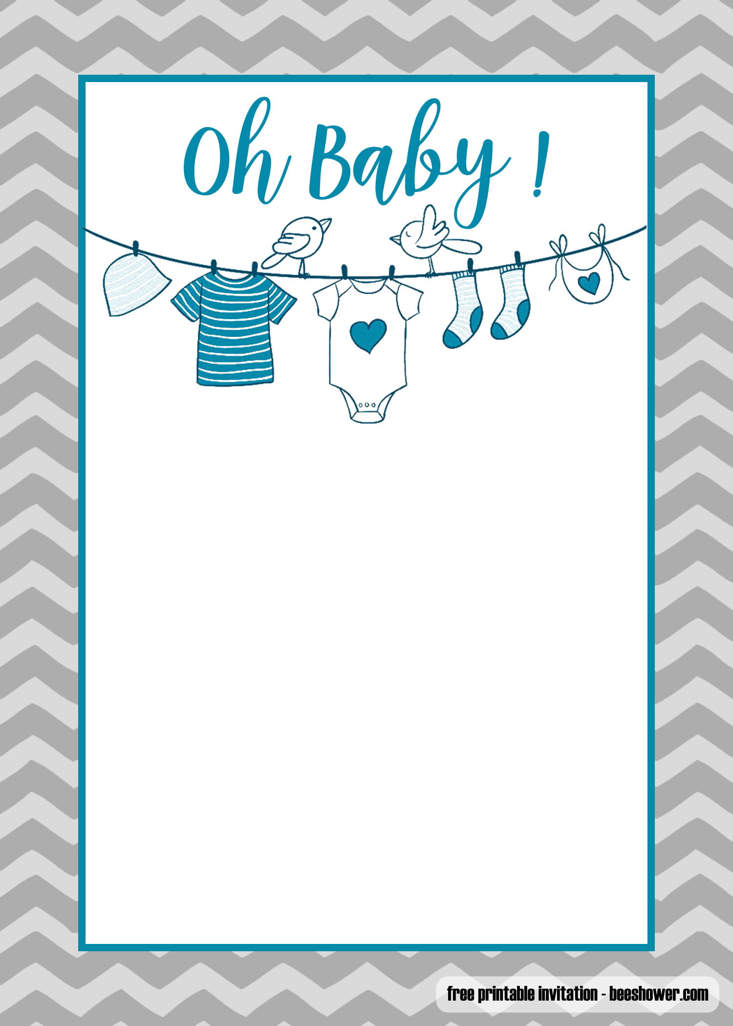 Free Blank Printable Baby Shower Invitations