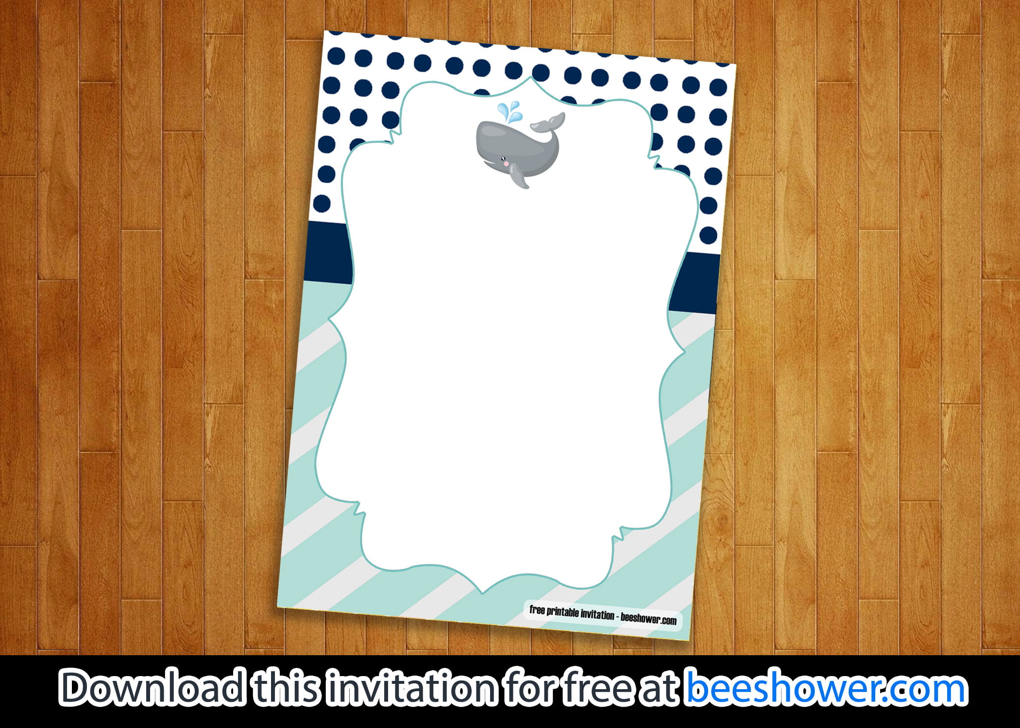 Mod Pink & Grey Mamma & Baby Whale Printable Baby Shower Invitation Editable PDF 
