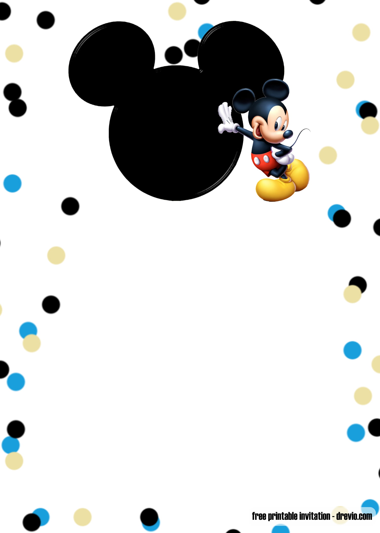 Mickey Mouse Invitation Template Printable from www.drevio.com