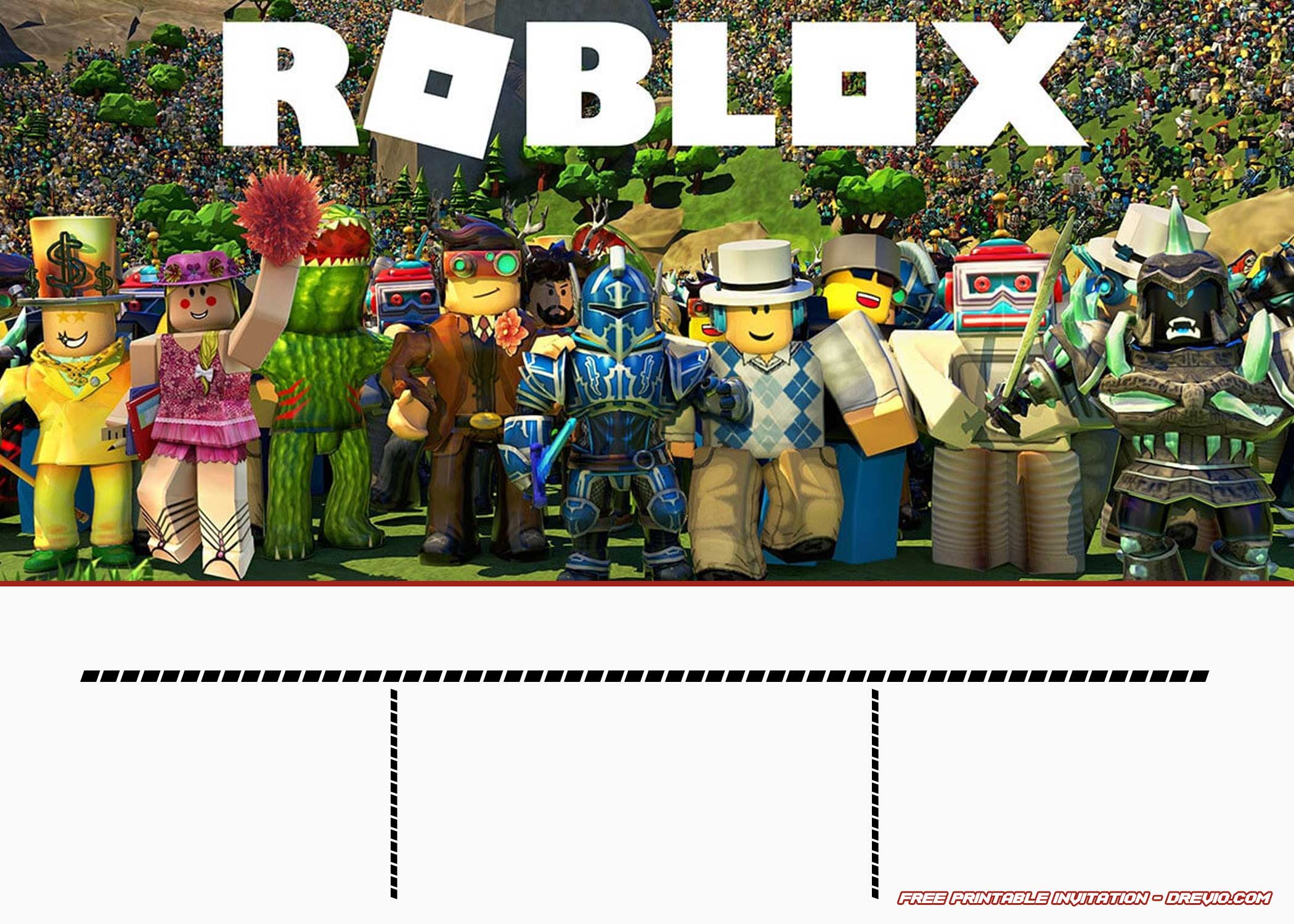 Free Printable Roblox Invitation Templates Drevio - roblox invitation roblox invite roblox birthday invitation