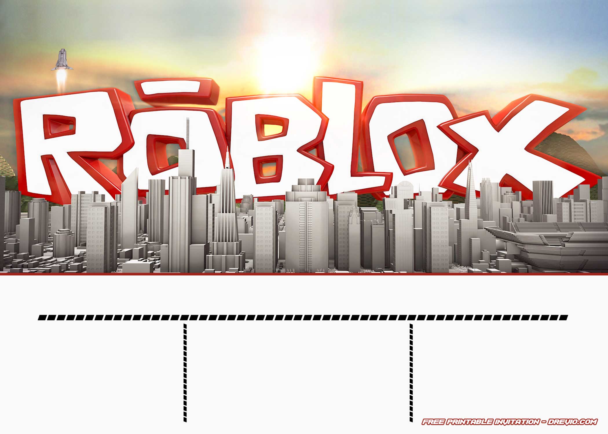 Free Printable Roblox Invitation Templates Drevio - free printable roblox invitation