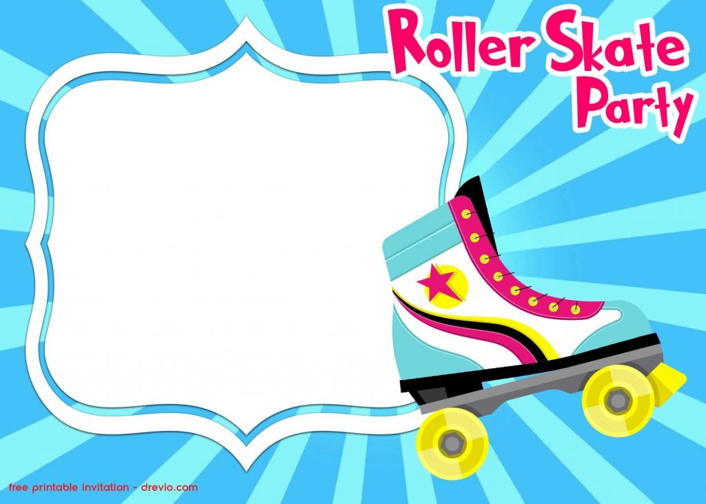 FREE Printable Roller Skating Invitation Template Download Hundreds