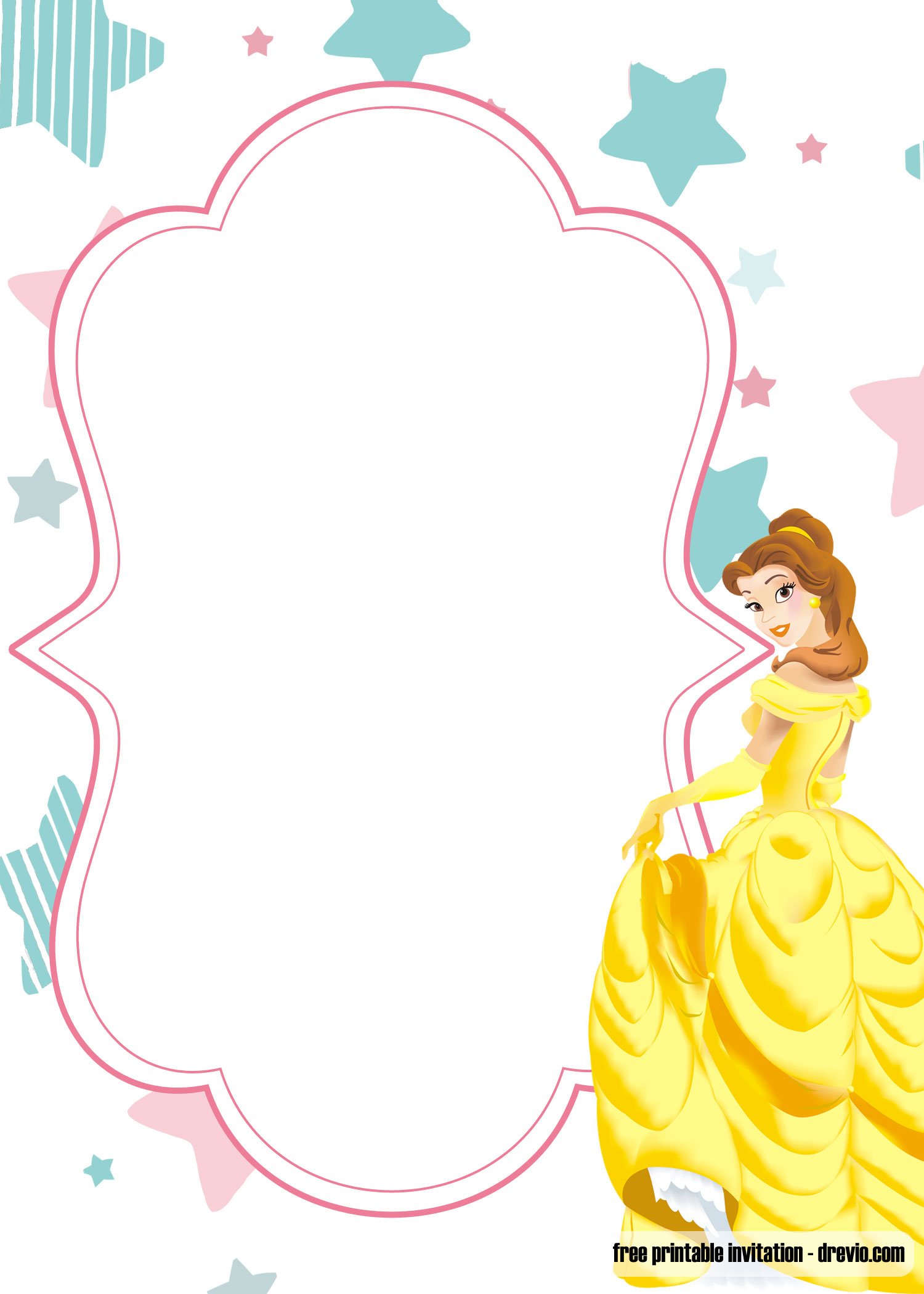 Free Printable Princess Birthday Invitation Templates Barbie And