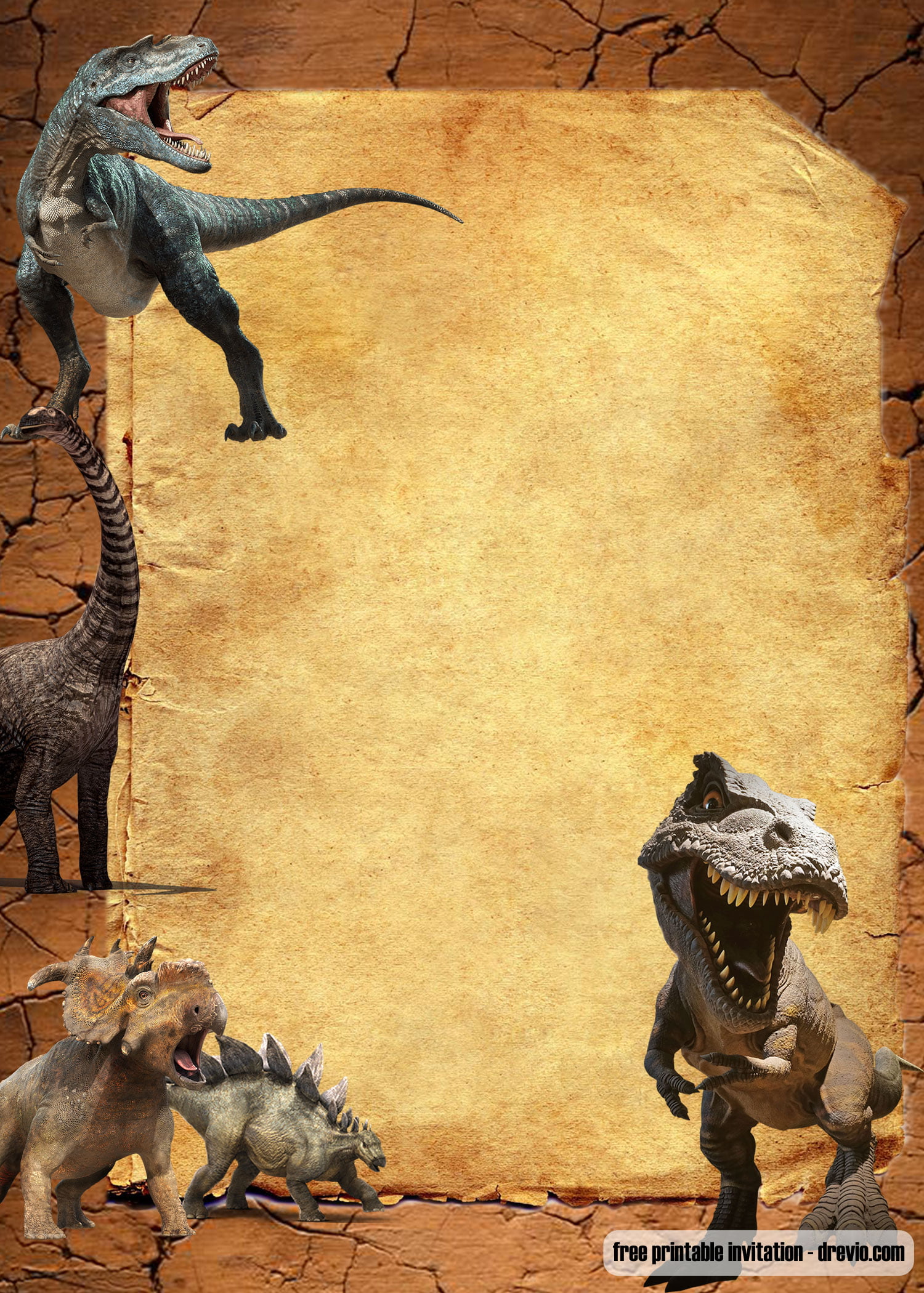 free-jurassic-park-dinosaurs-vintage-invitation-templates-free