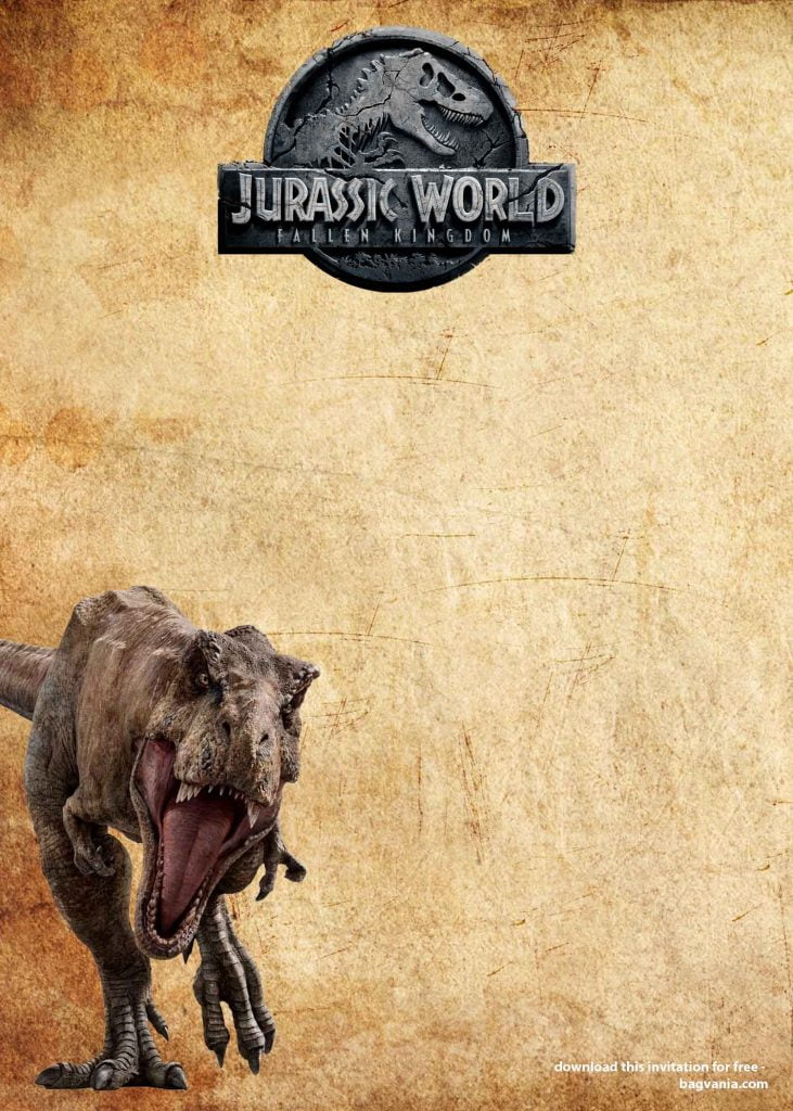 FREE Jurassic Park Dinosaurs Vintage Invitation Templates | | FREE