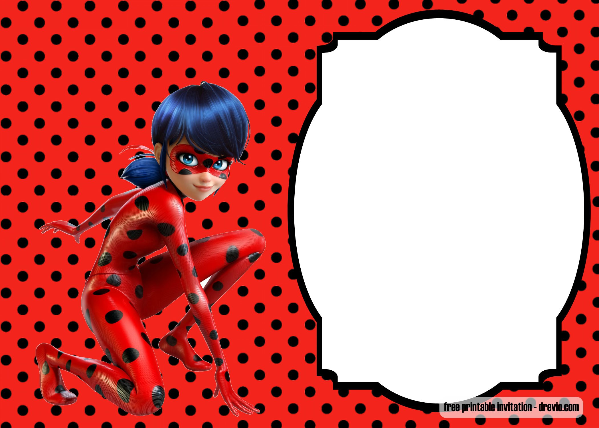 Miraculous Ladybug Invitation Template Free