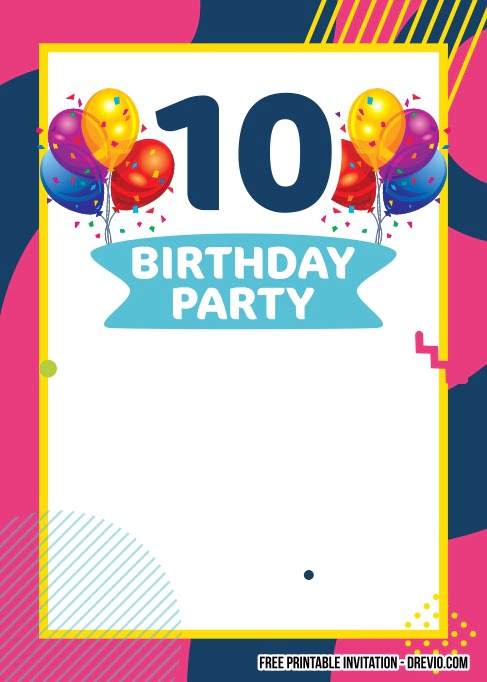 Free Printable 10th Birthday Invitation Templates Download Hundreds Free Printable Birthday Invitation Templates