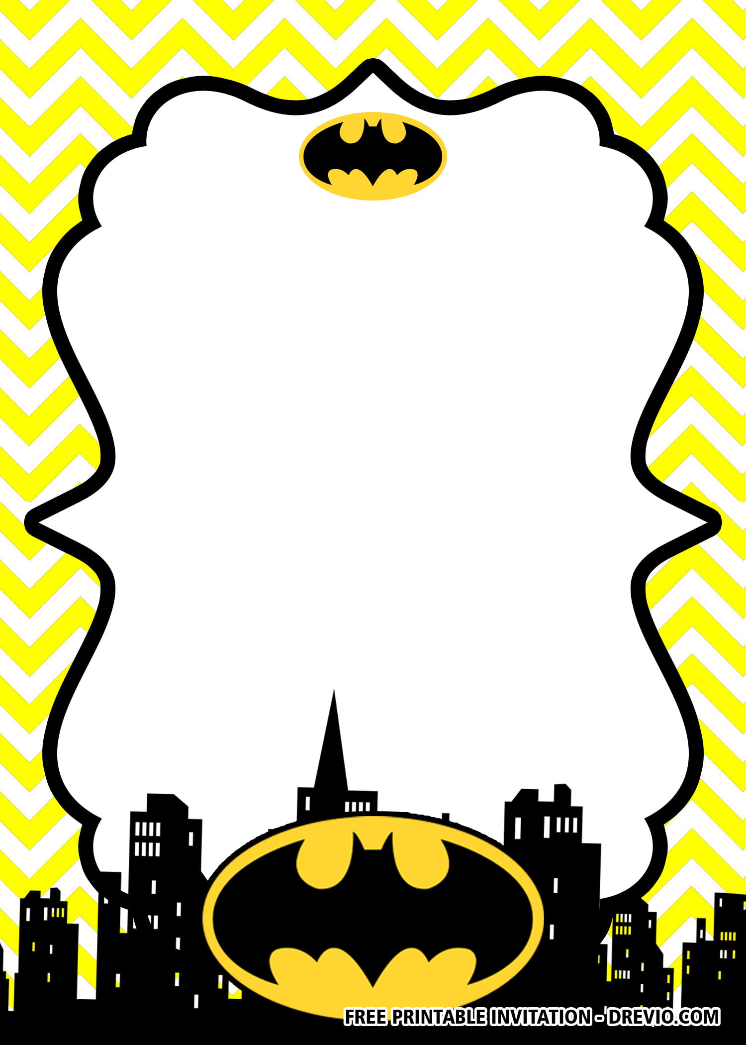 Free Printable Batman Invitation Template Printable Templates