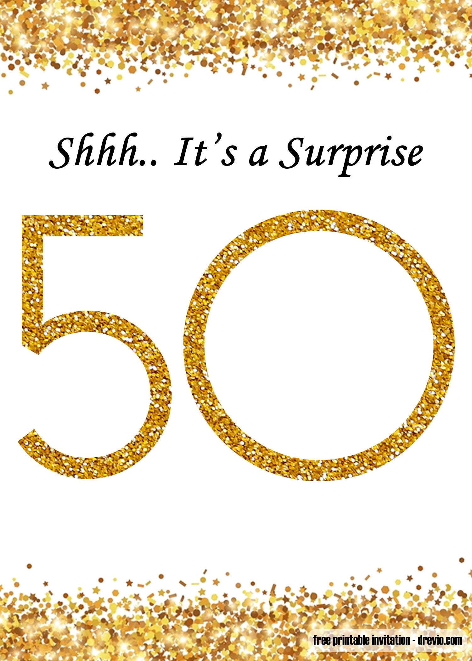 FREE Printable Surprise 50th Birthday Invitation Templates FREE