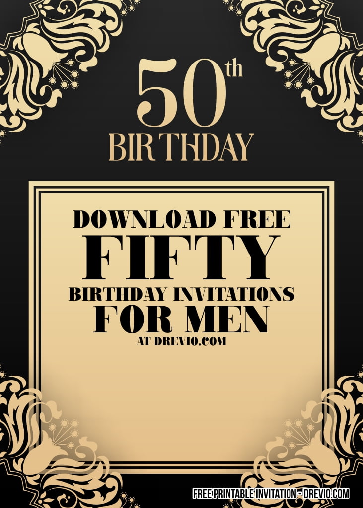 Free Printable 50th Birthday Invitation For Men Download Hundreds Free Printable Birthday Invitation Templates