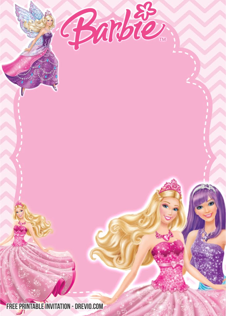 Free Printable Barbie Birthday Invitations