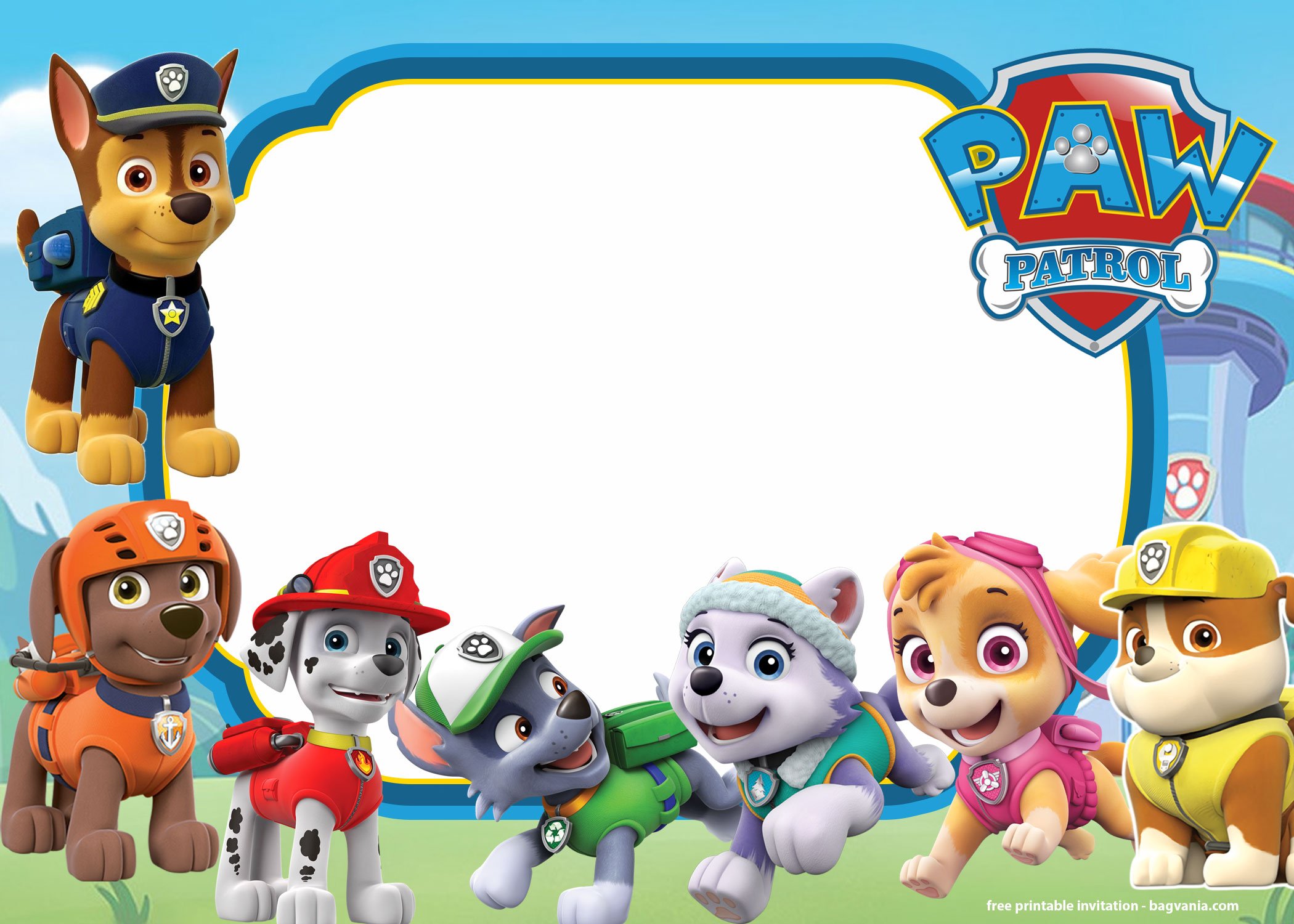FREE Printable Paw Patrol Invitation Templates Lookout Version Download Hundreds FREE