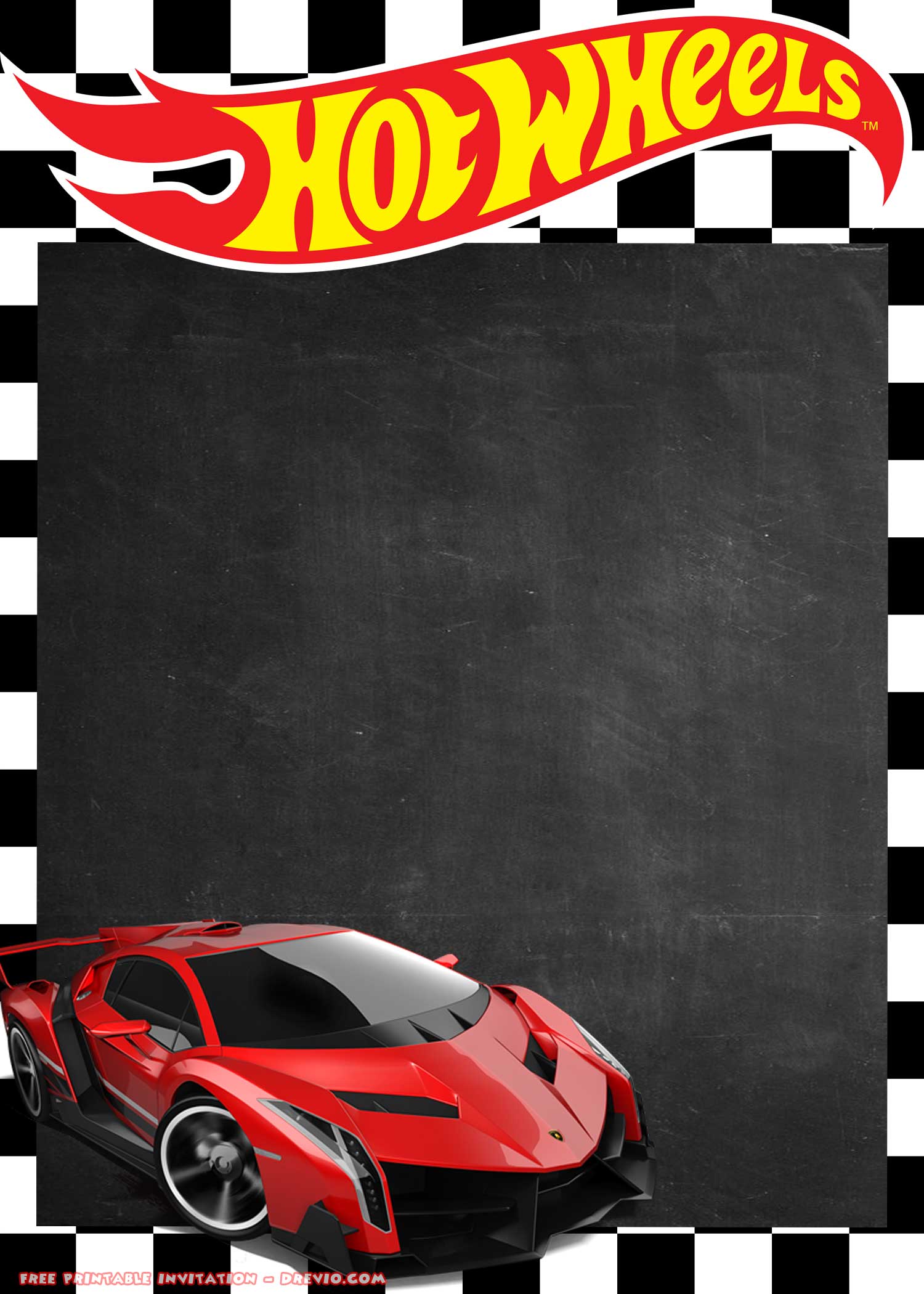 Hot Wheels Invitation Template