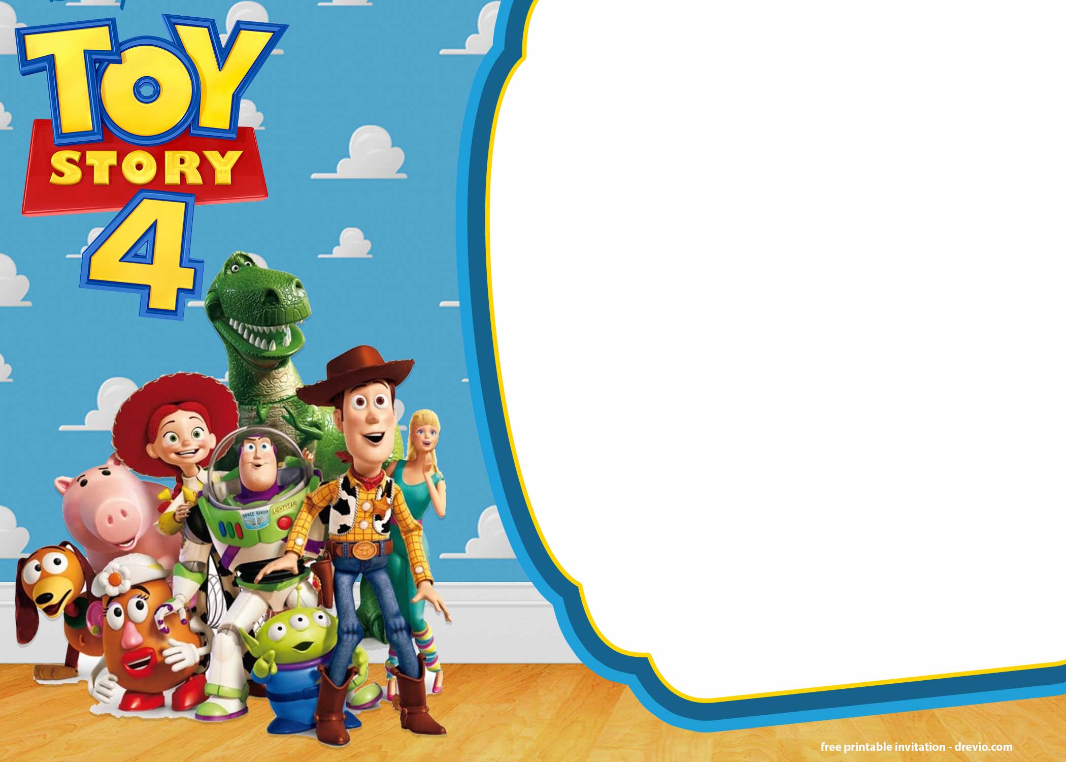 FREE Printable Toy Story 4 Invitation Templates DREVIO
