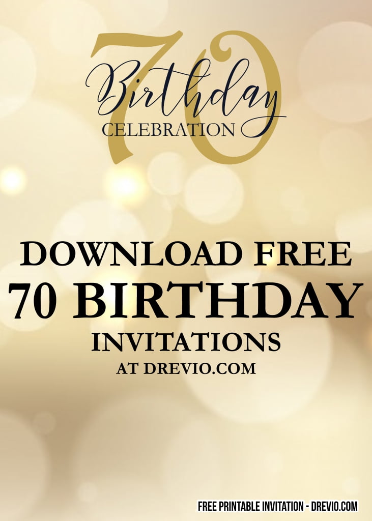 FREE Printable 70th Birthday Invitation Templates DREVIO