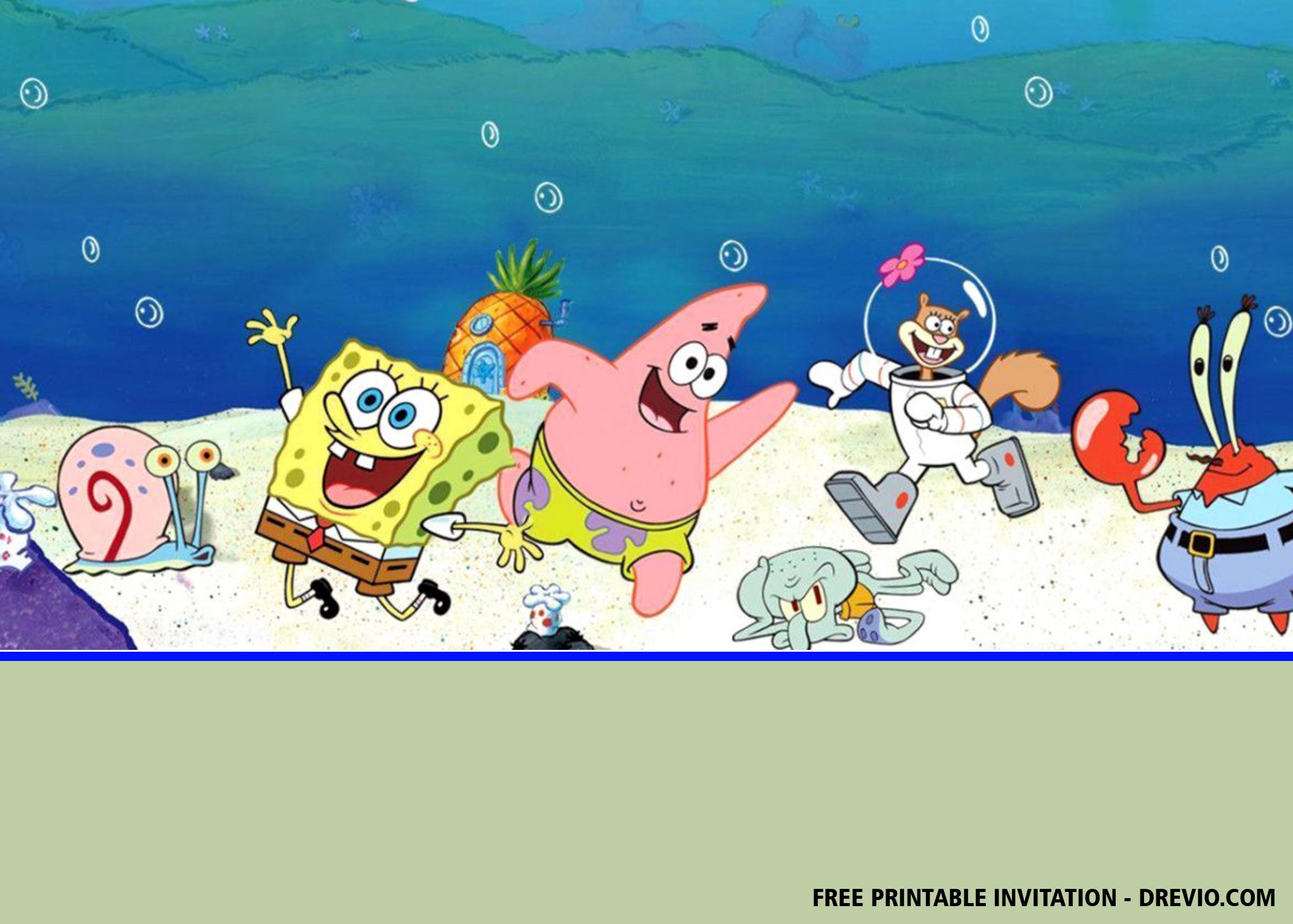 Spongebob Party Invitation Templates